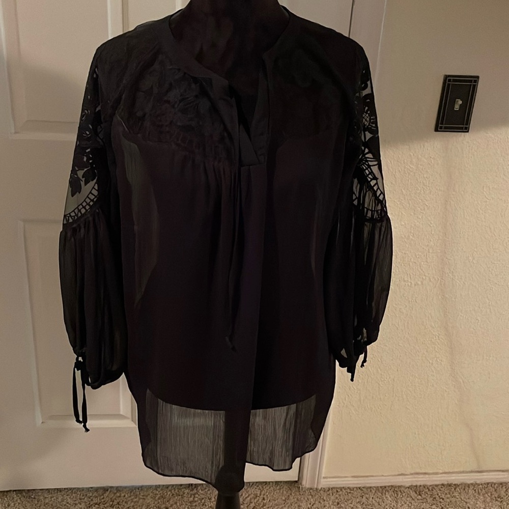 Sheer Henley blouse